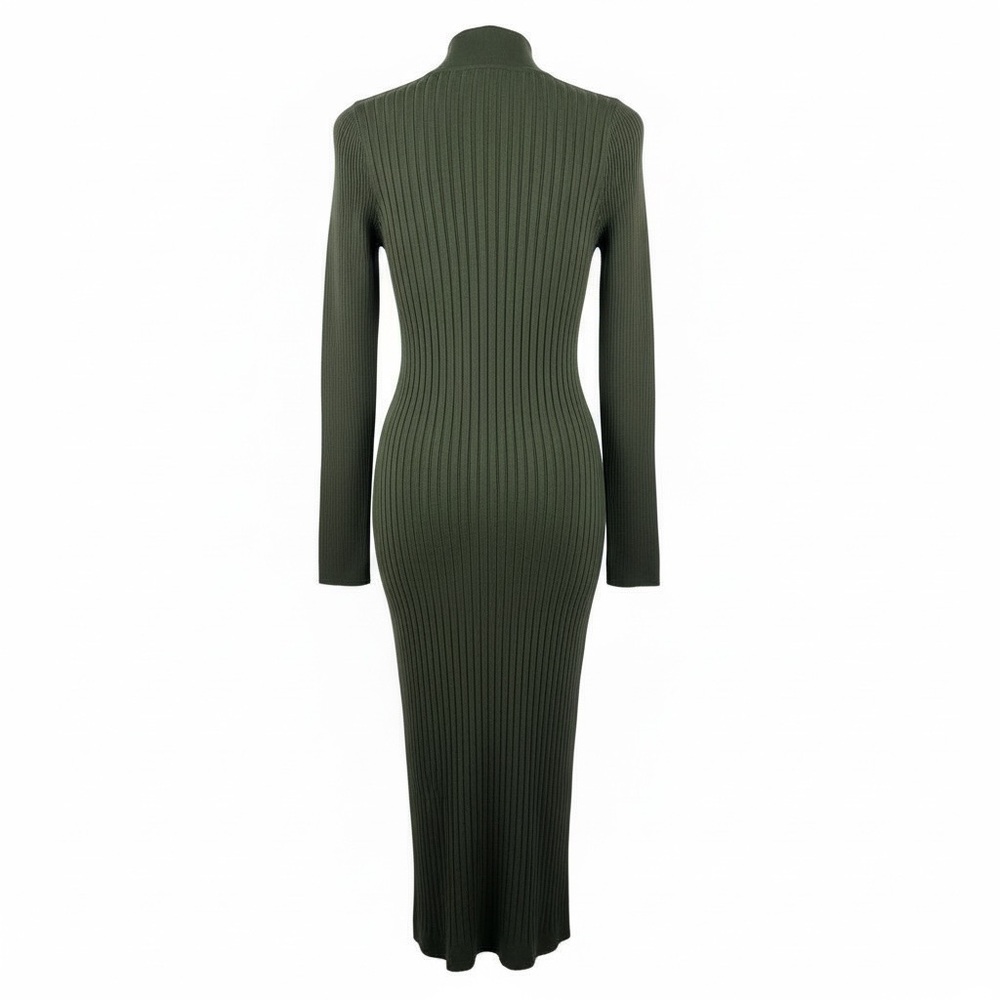 H&H Long Sleeve Olive Bodycon Dress. Size M - Picture 3 of 6